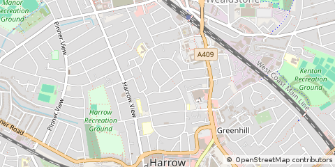 Map of Harrow, Middlesex