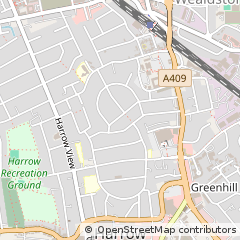 Map of Harrow, Middlesex