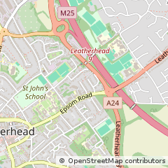 Map of Leatherhead, Surrey