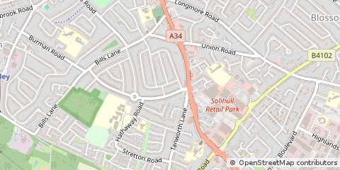 Map of Solihull