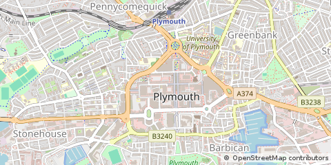 Map of Plymouth, Devon