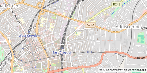 Map of Croydon, Surrey