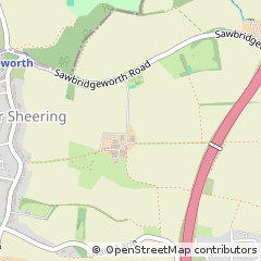 Map of Sawbridgeworth, Hertfordshire