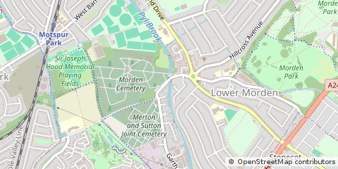 Map of Morden, Surrey