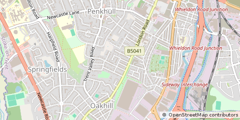 Map of Stoke-on-Trent, Staffordshire