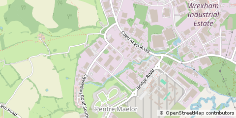 Map of Wrexham, Clwyd