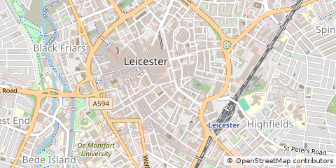 Map of Leicester, Leicestershire