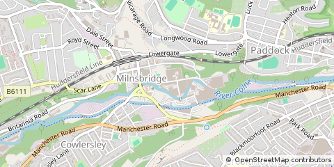 Map of Milnsbridge, West Yorkshire