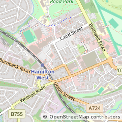 Map of Hamilton, South Lanarkshire