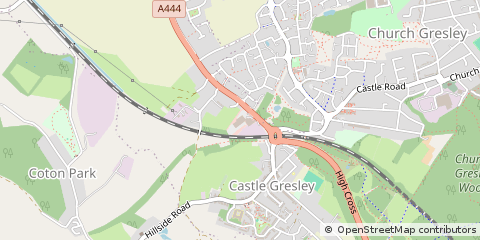Map of Swadlincote, Derbyshire