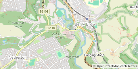 Map of Huddersfield, West Yorkshire