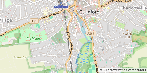 Map of Guildford, Surrey
