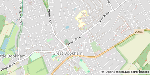 Map of Great Bookham, Surrey