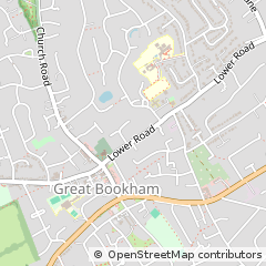 Map of Great Bookham, Surrey