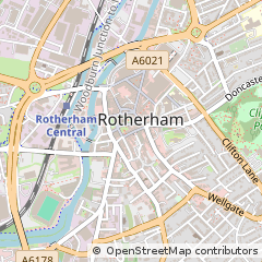 Map of Rotherham, South Yorkshire