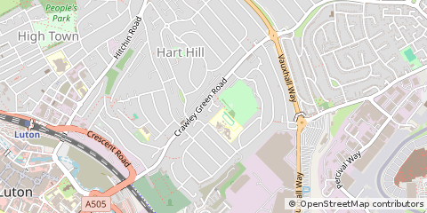 Map of Luton, Bedfordshire