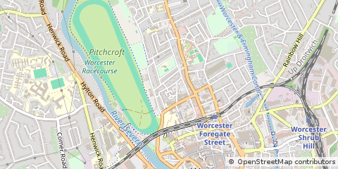 Map of Worcester, Worcestershire