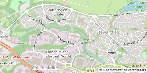 Map of East Kilbride, Glagow