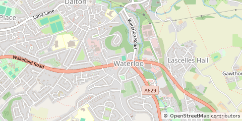 Map of Huddersfield, West Yorkshire