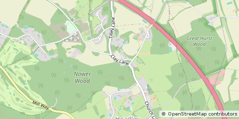 Map of Headley, Surrey