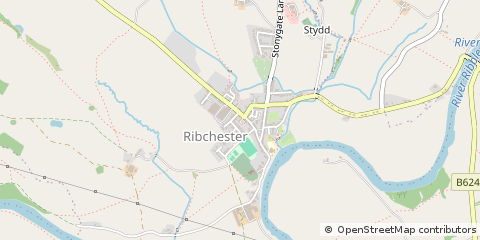 Map of Ribchester Preston, Lancashire