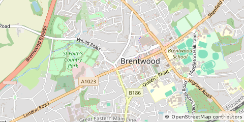 Map of Brentwood, Essex