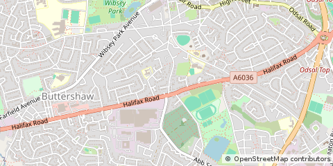 Map of Bradford, West Yorkshire