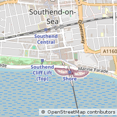 Map of Southend on SEA, Essex