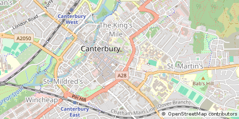 Map of Canterbury, Kent