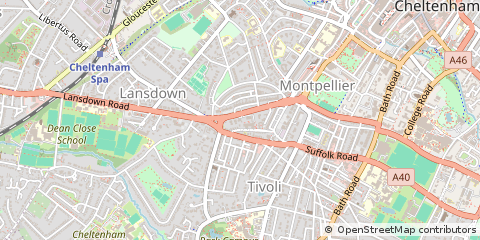 Map of Cheltenham, Gloucestershire