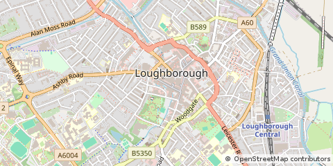 Map of Loughborough, Leicestershire
