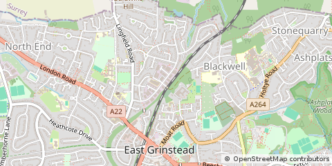 Map of East Grinstead, West Sussex