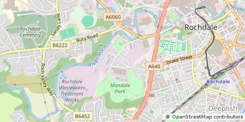 Map of Rochdale, Lancashire