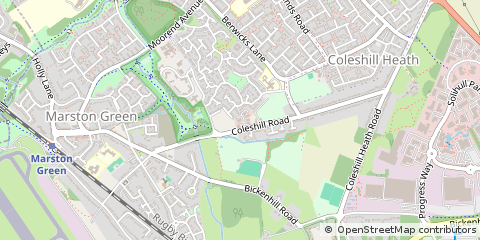 Map of Solihull, West Midlands