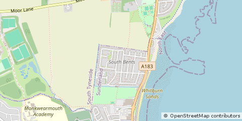 Map of Sunderland, Tyne and Wear