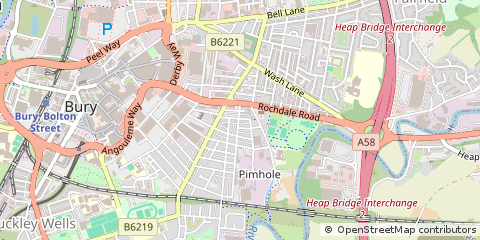 Map of Bury, Lancashire