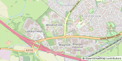 Map of Swindon, Wiltshire