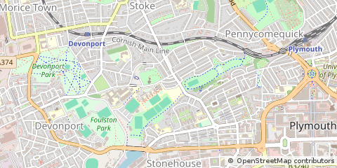 Map of Plymouth, Devon