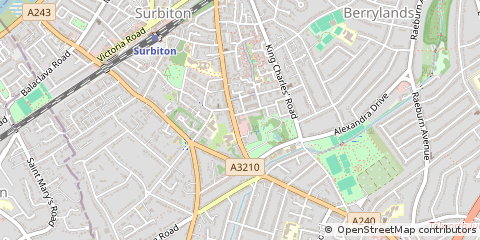 Map of Surbiton, Surrey