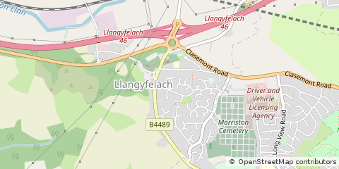 Map of Swansea, West Glamorgan