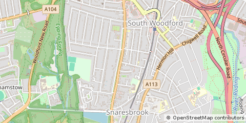 Map of South Woodford, London