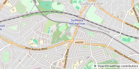 Map of Greenford, Middlesex