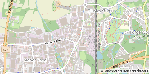 Map of Crawley, West Sussex