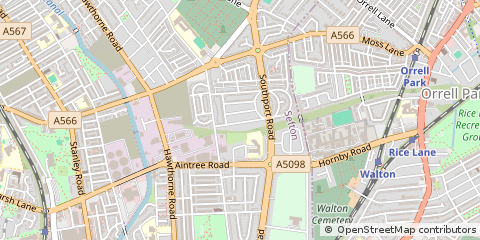 Map of Bootle, Merseyside