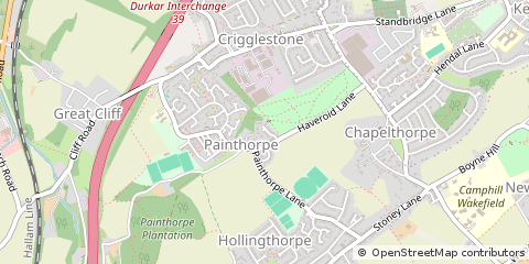 Map of Wakefield, West Yorkshire