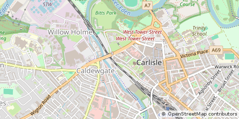 Map of Carlisle, Cumbria