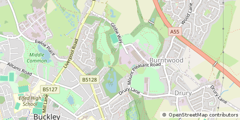Map of Buckley, Flintshire