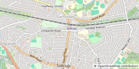 Map of Sidcup, Kent