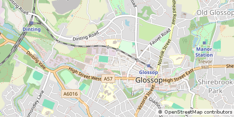 Map of Glossop, Derbyshire