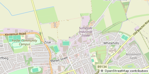 Map of Forfar, Angus